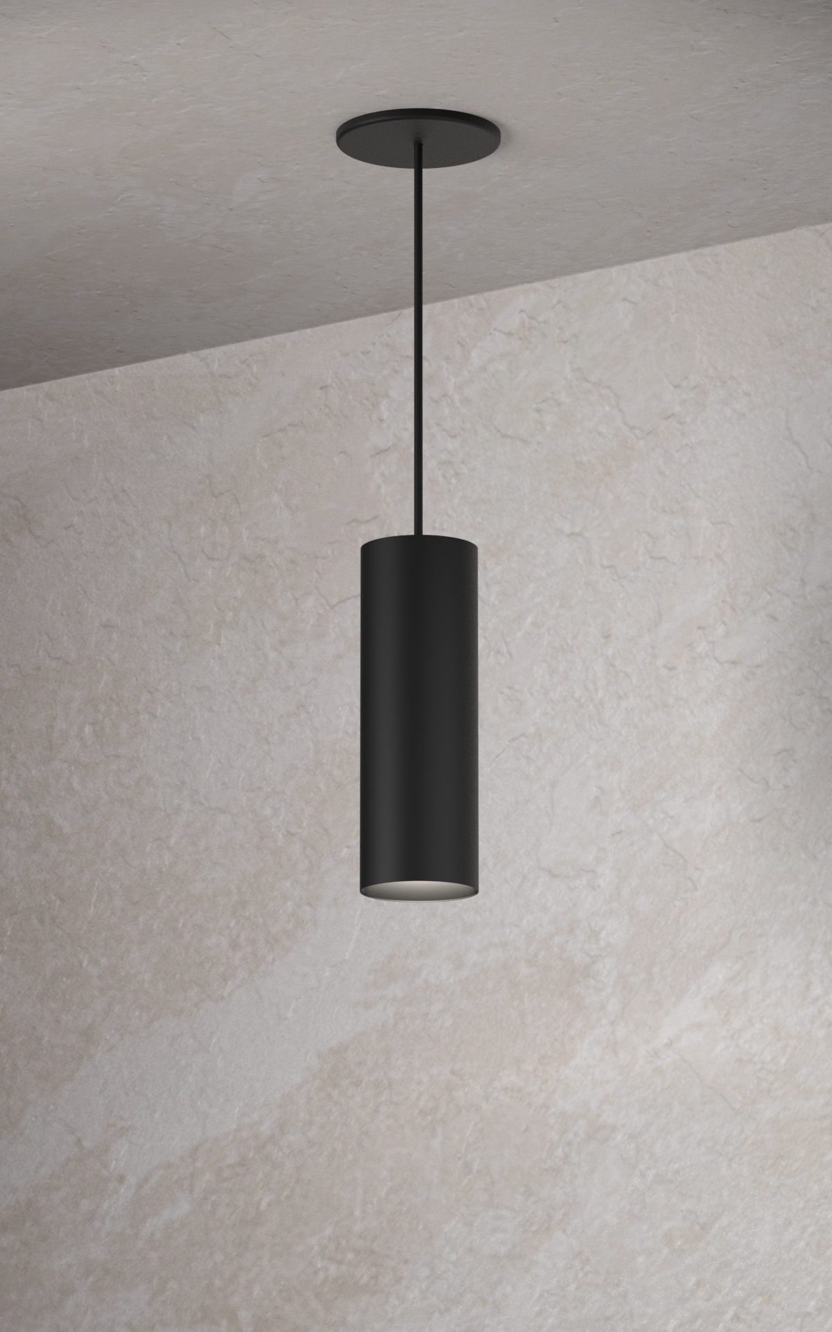 3" Round Pendant 30W 3000K Matte Black with 10’ Black Cord - Retro Fit Lighting