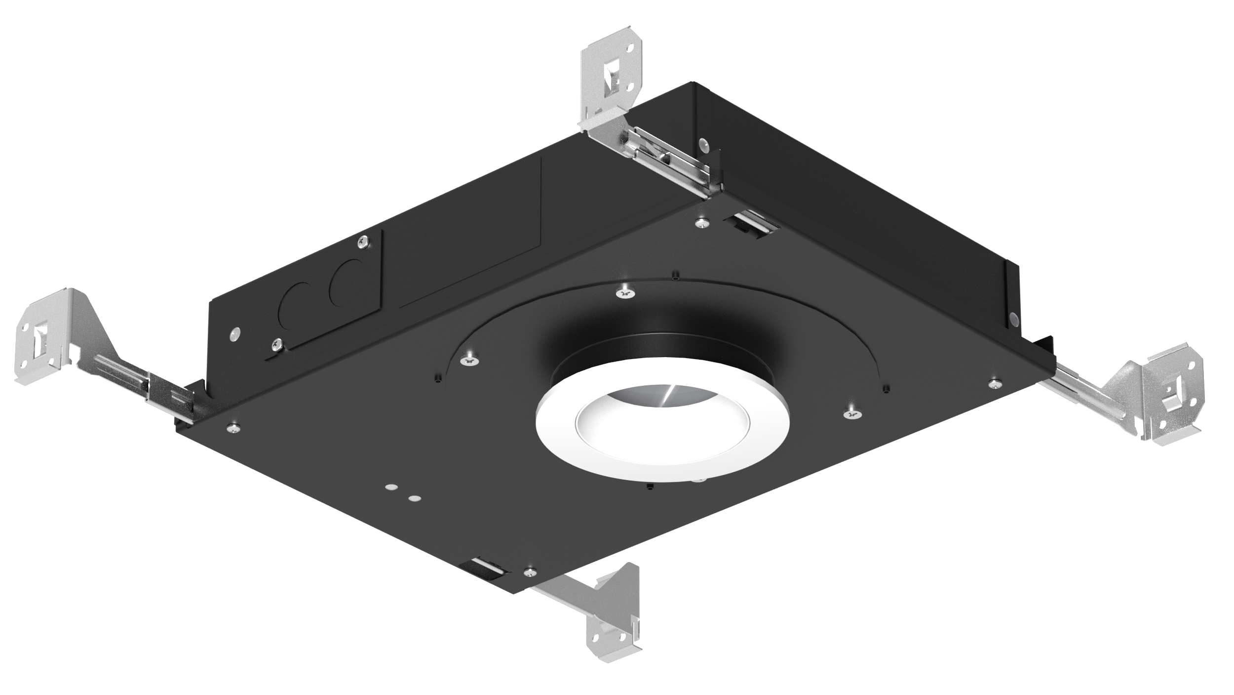 3" Shallow Plenum Adjustable IC Round Adjustable Dead Front Trim Recessed Lighting
