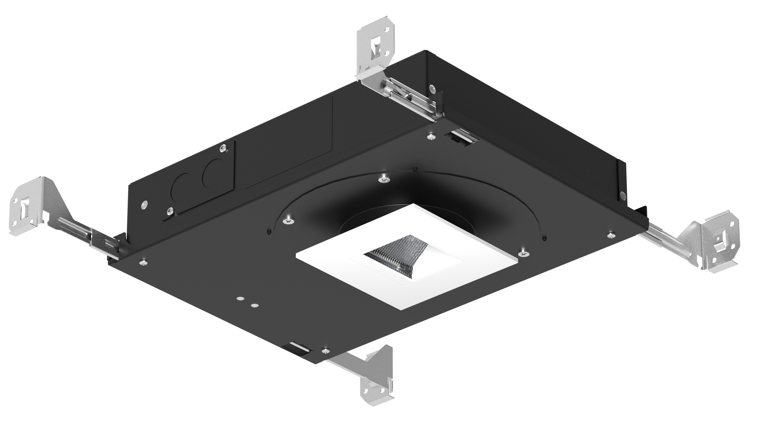 3" Shallow Plenum Adjustable IC Square Adjustable Wall Wash Trim Recessed Lighting