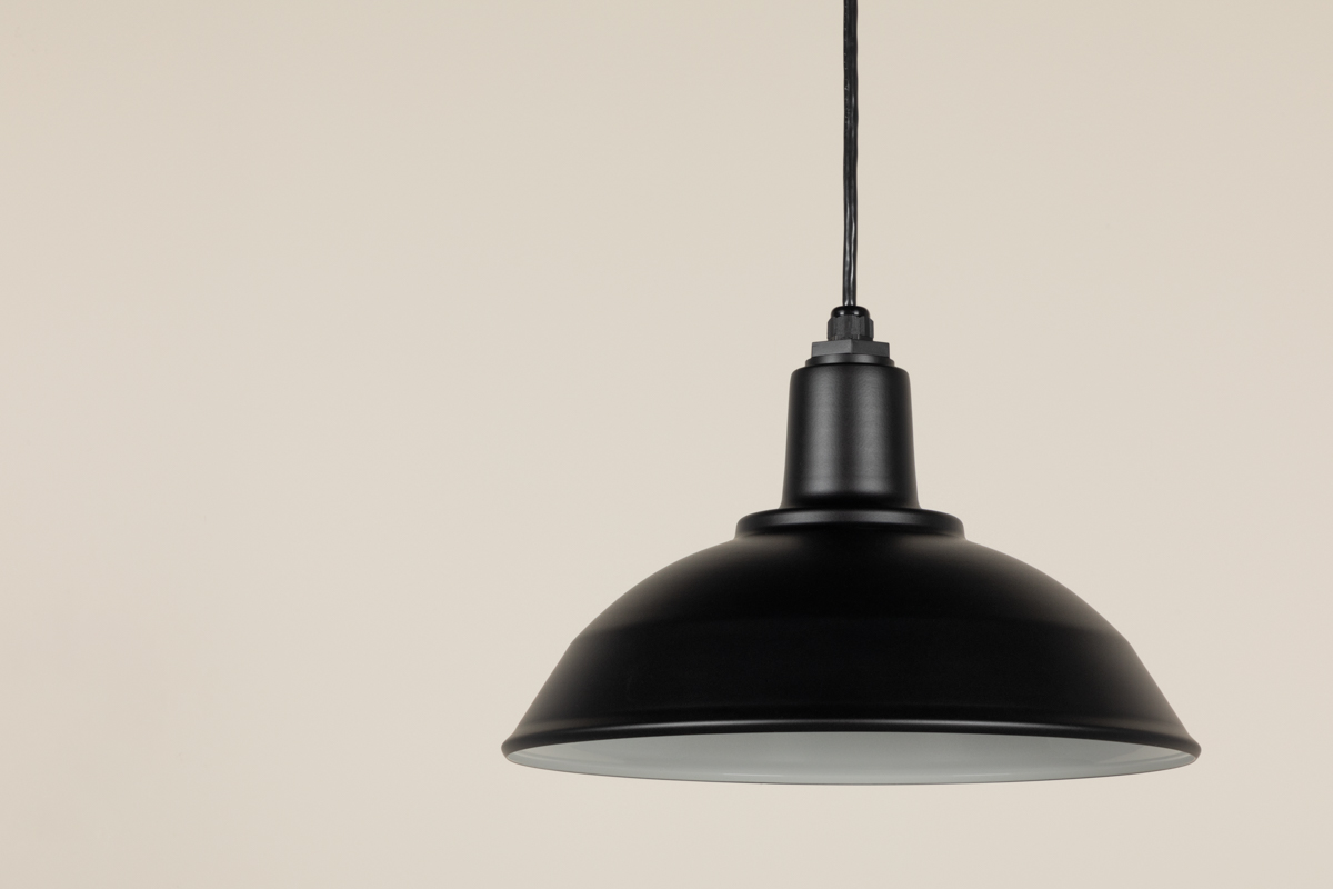 16", M-Base, Matte Black, Pendant 8' Black Cord RLM Lighting